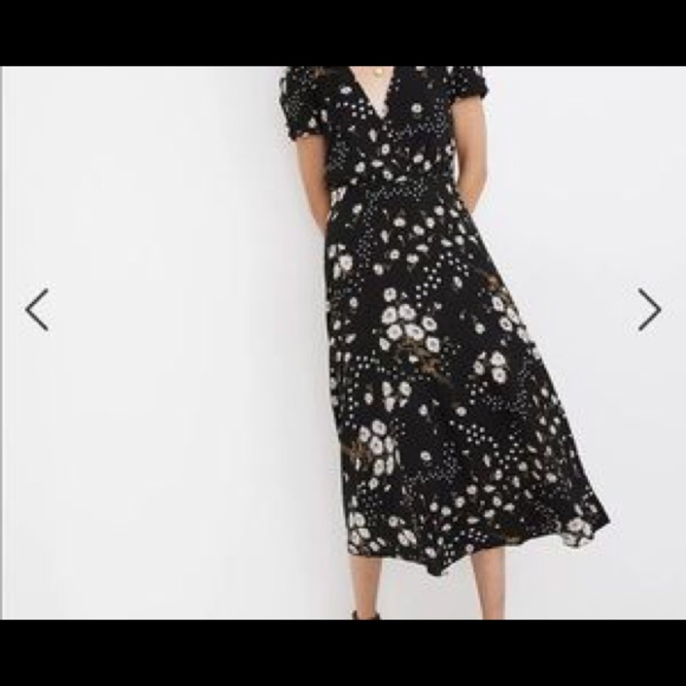 Madewell Black Dandelion Midi Dress